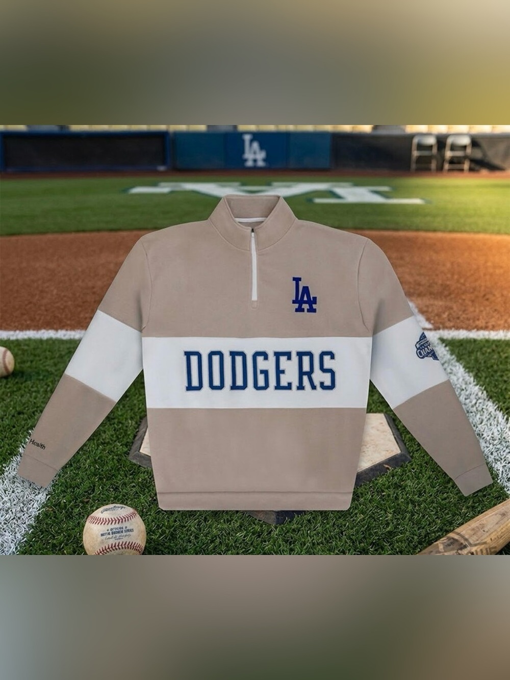 Dodgers Exclusive Women's Night Quarter Zip Sweater. Authentic from 4/28/2026